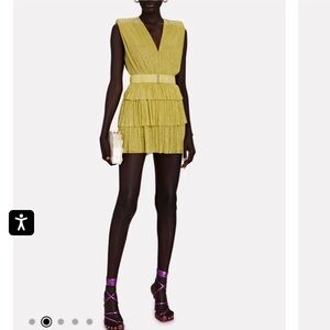 SABINA MUSAYEV Skylar Tiered Metallic Knit Mini Dress in Xs P